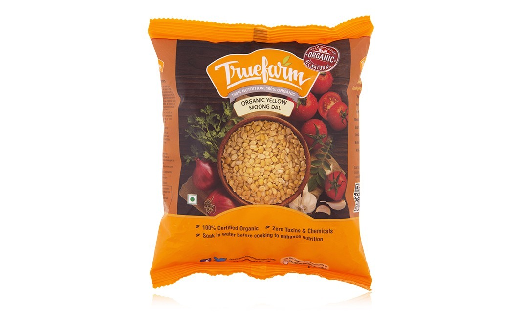 Truefarm Organic Yellow Moong Dal    Pack  500 grams